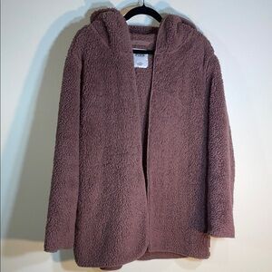 PINK Victoria’s Secret Sherpa Hoodie Jacket Mauve Medium Cozy